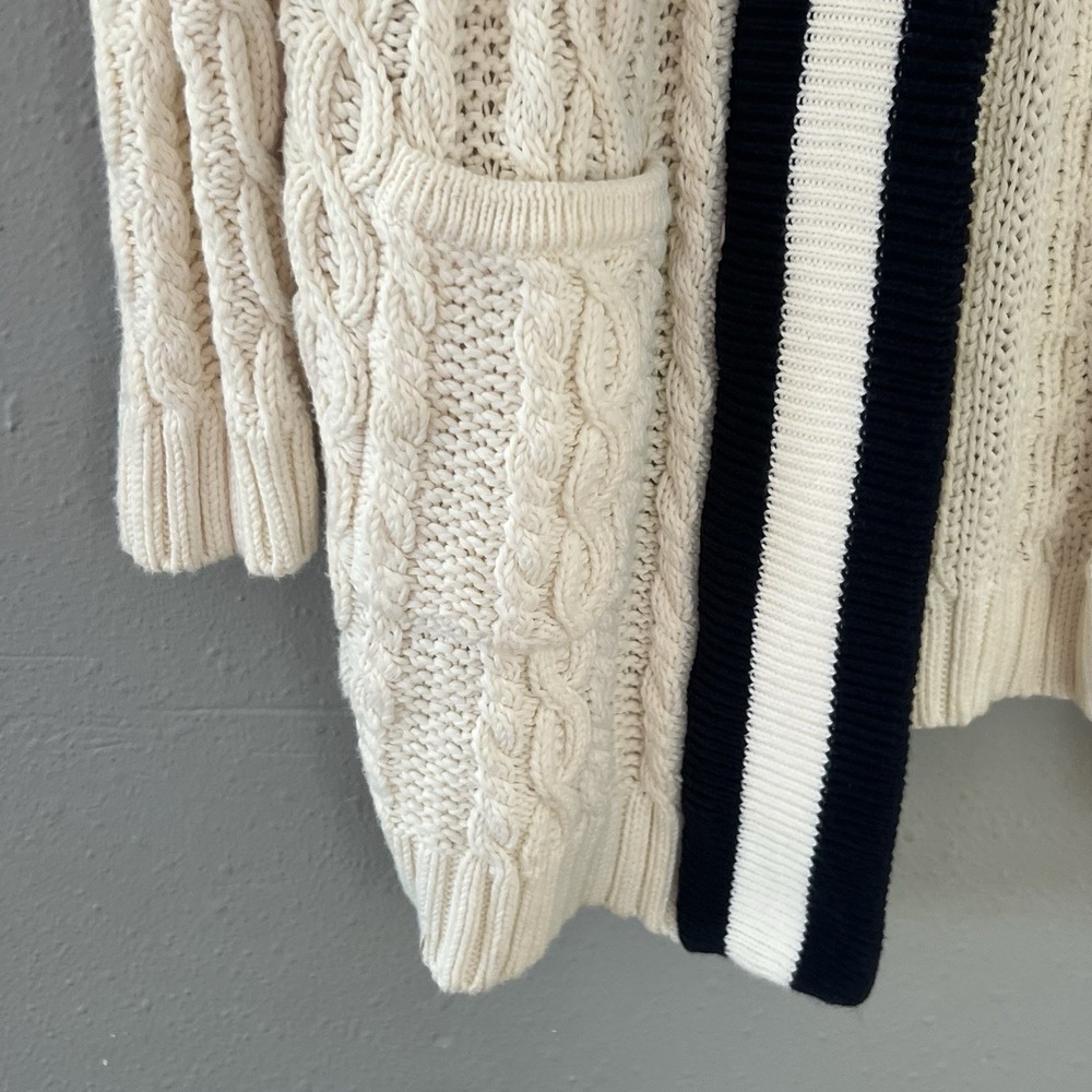 Lauren Ralph Lauren Cable Knit Chaser Cardigan Cream Size XL Coastal Old Money - Picture 5 of 5